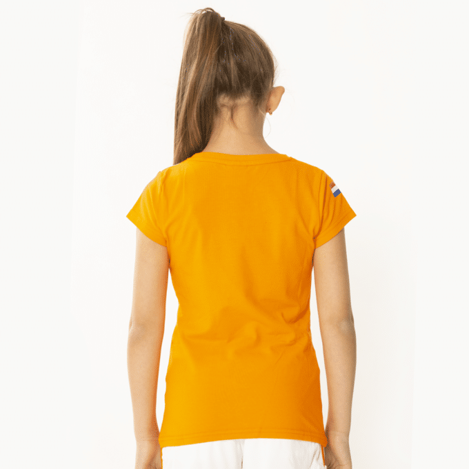 Oranje meisjes t-shirt achter