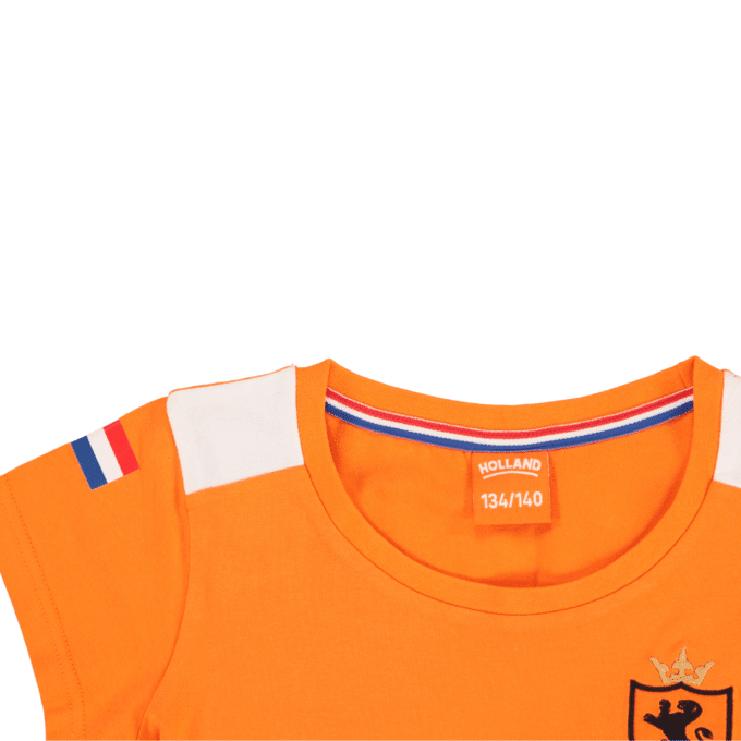 Detailfoto Oranje meisjes t-shirt