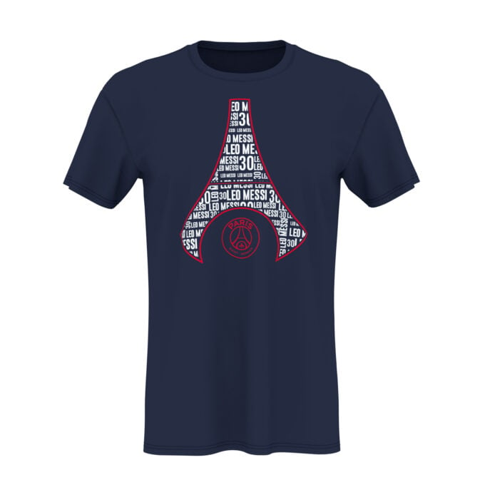 PSG Messi 'Eiffel' t-shirt navy voorzijde
