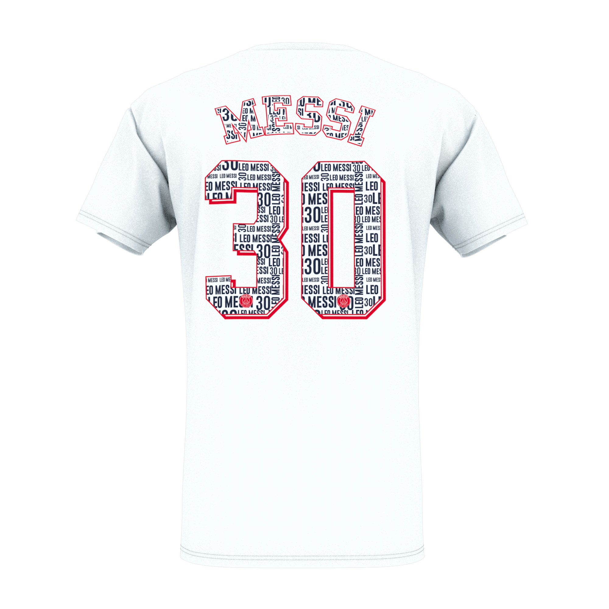 PSG Messi 'Eiffel' T-shirt wit - kids achterzijde