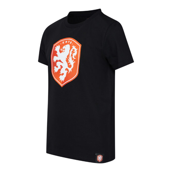 KNVB T-shirt big logo zwart kids