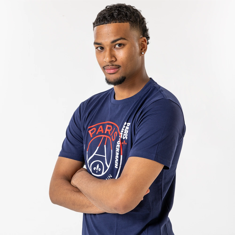 PSG lifestyle t shirt blauw model 3