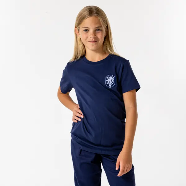 Nederlands elftal logo T-shirt navy blue kids