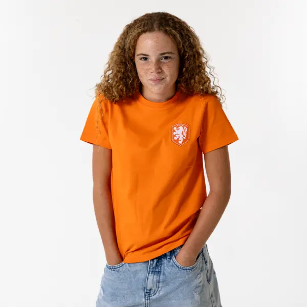 Nederlands elftal logo T-shirt oranje kids