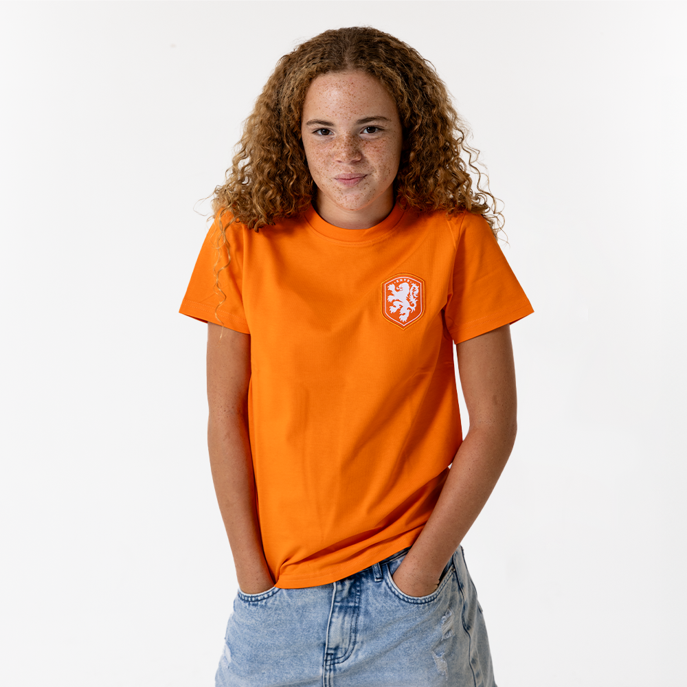 Nederlands elftal logo T-shirt oranje kids