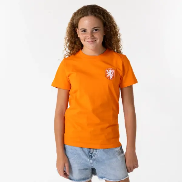 KNVB t shirt oranje kids voorkant model 3