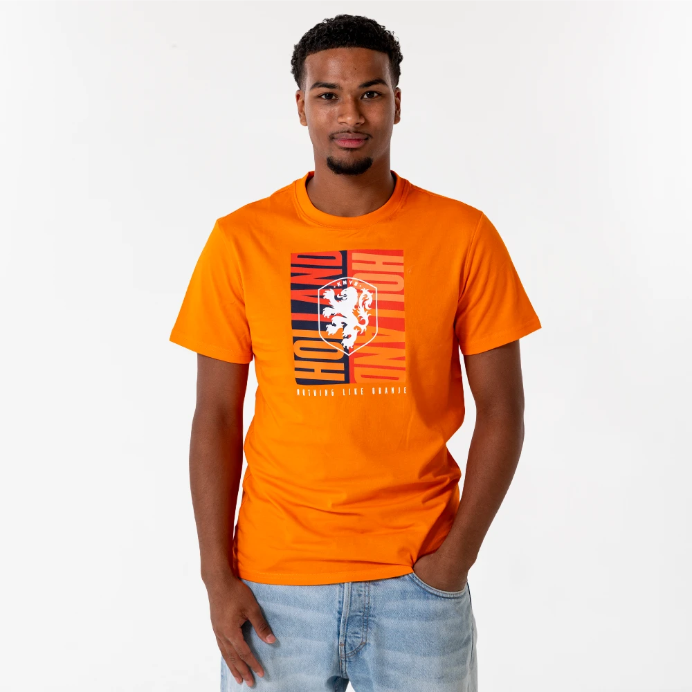 Nederlands elftal big logo heren T-shirt oranje