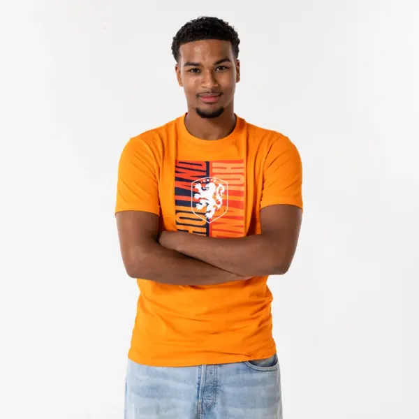 Nederlands elftal big logo heren t shirt oranje model 3