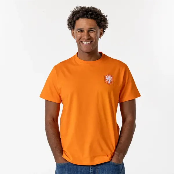 Nederlands elftal t shirt borst logo oranje model 2