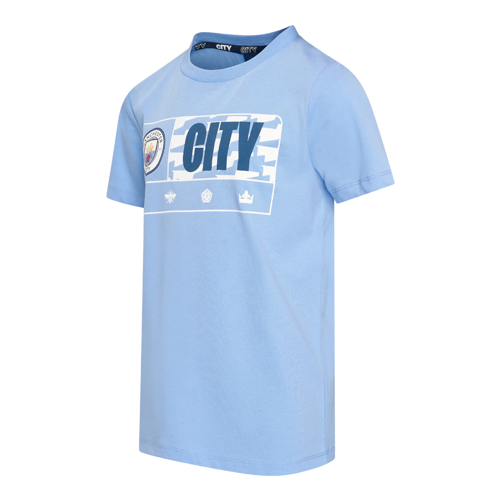 Manchester City kids t-shirt schuin