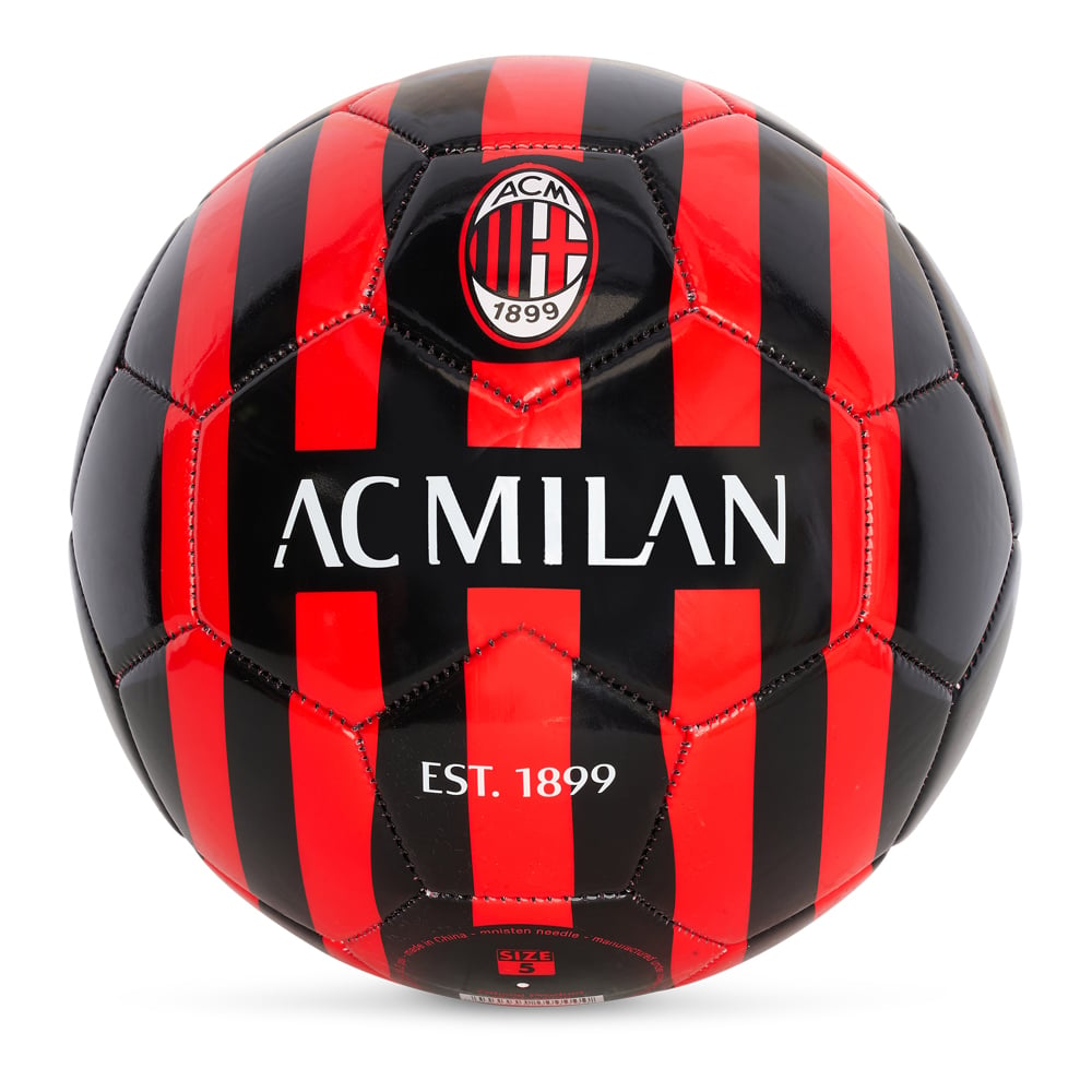 AC Milan voetbal officieel ACM bal zwart met rode strepen en clublogo