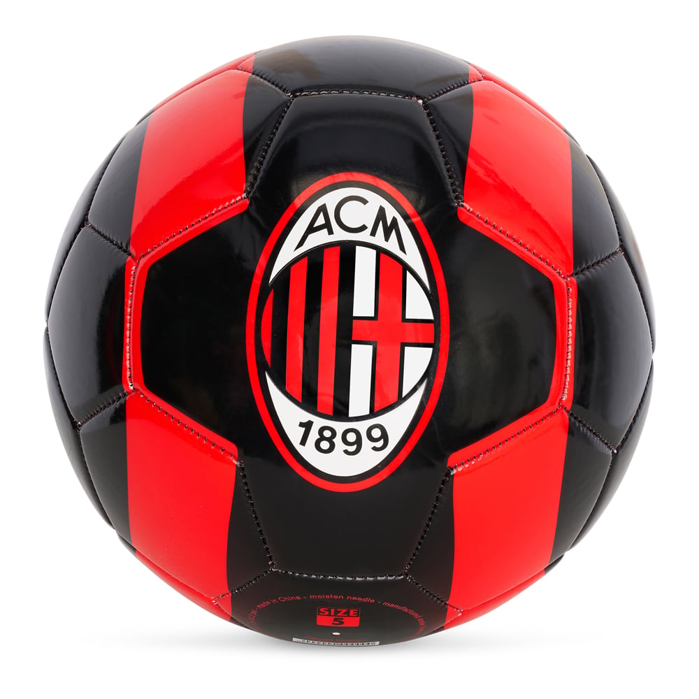 AC Milan voetbal officieel ACM bal zwart met rode strepen en groot clublogo