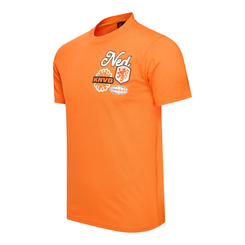 Nederlands elftal badge t shirt oranje zijkant