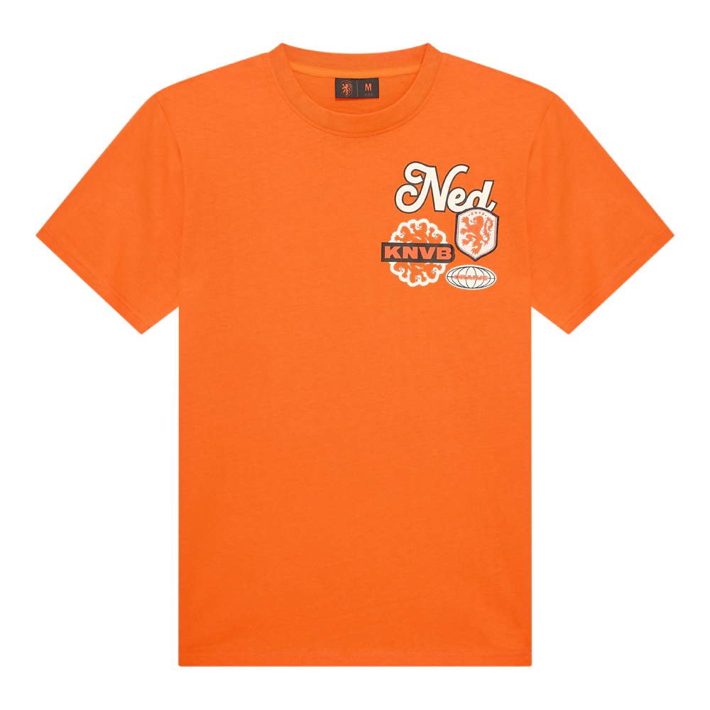 Nederlands elftal badge T-shirt oranje