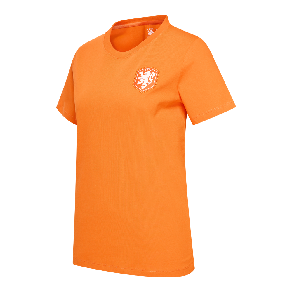 Nederlands elftal logo t shirt oranje zijkant vrouwen