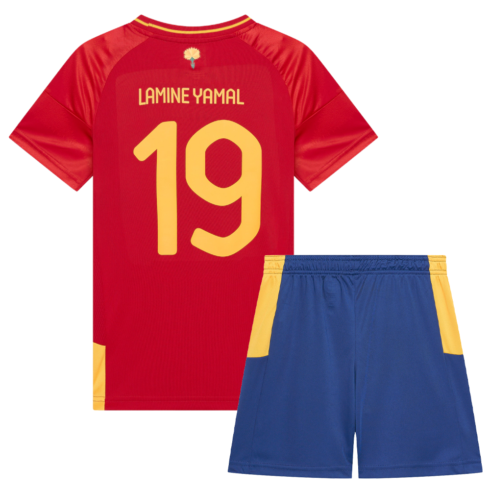 Spanje Lamine Yamal thuistenue kids 24-25 Achterkant