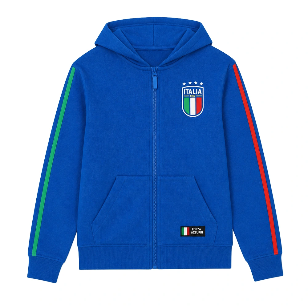 Italie hoodie rits kids voorkant